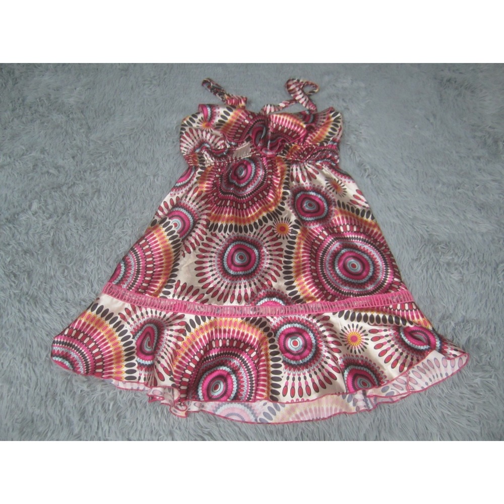 Aryeh Womens Large Fit & Flare Dress Floral Spaghetti Strap Geometric Polyester‎